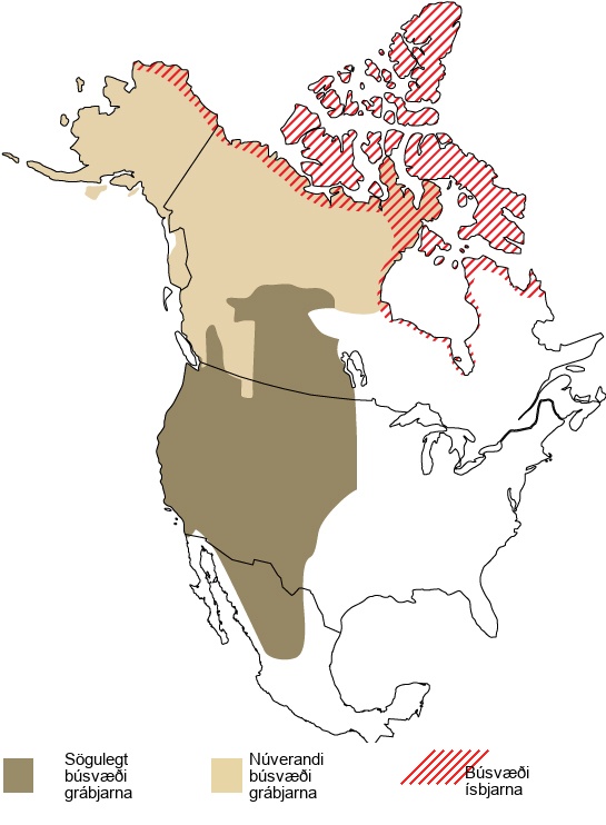 Map A compares the historic and current ranges of grizzly bears with the range of polar bears. Historically, grizzly bear habitat extended from Mexico through the western United States and into the mid-latitudes of Canada. But in recent years this range has expanded northward, to the northern tip of Canada and throughout Alaska. This range now overlaps with the polar bear range in the northern extremes of Alaska in Canada.