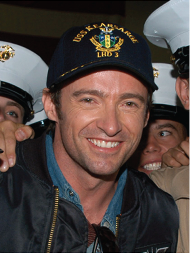 Ljósmynd af Hugh Jackman.