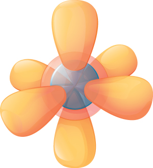 A drawing of an electron cloud model shows an atom with a nucleus and predicted geometry and shape of areas where electrons surround the nucleus.