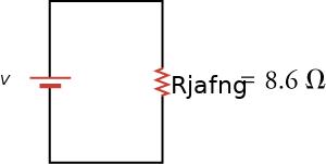 Einfölduð rás með einu jafngildu viðnámi.