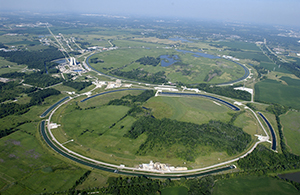 Loftmynd sýnir Fermi National Accelerator Laboratory nálægt Batavia í Illinois.