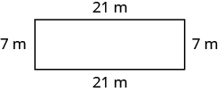 Rétthyrningur sem er 21 metri á breidd og 7 metrar á hæð.