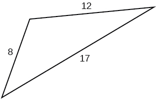 Þríhyrningur með hliðarnar 8, 12 og 17. Hornin eru óþekkt.