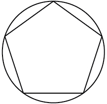 Fimmhyrningur innritaður í hring.