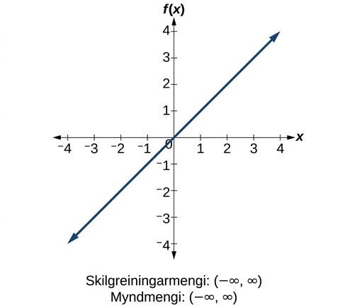 Samsemdarfallið f(x)=x.